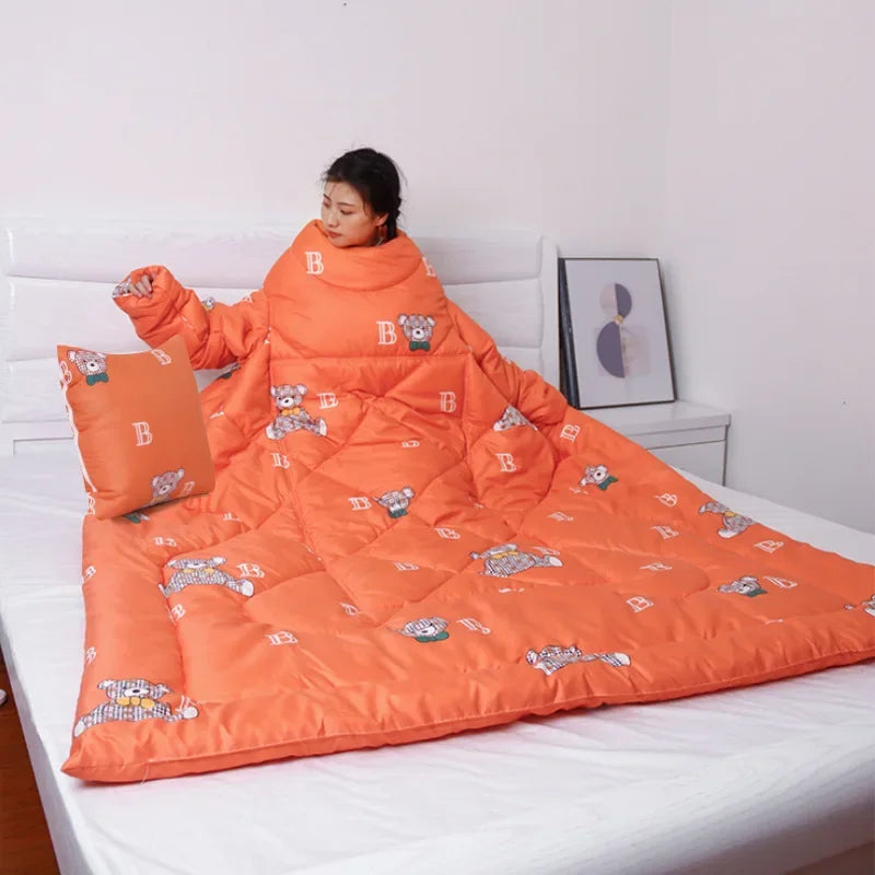 Vally Realstate Gadgets Warm Blanket Quilt With Sleeves!